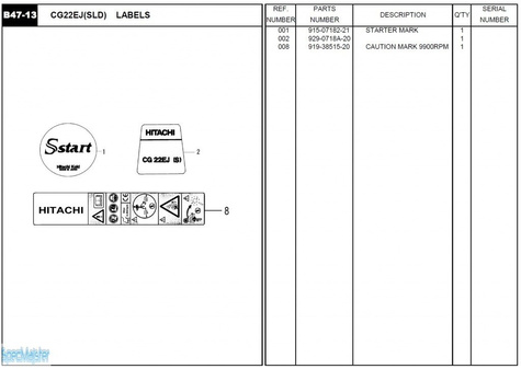HITACHI Części zamienne do CG22EJ(SLD).