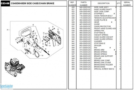HITACHI Części zamienne do CS40EM.