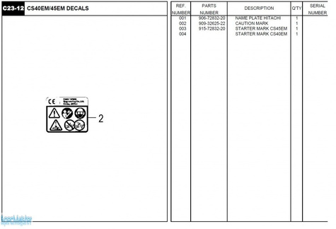HITACHI Części zamienne do CS45EM.
