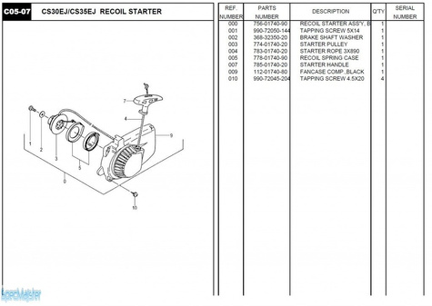 HITACHI Części zamienne do CS35EJ.