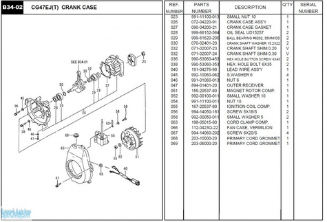 HITACHI Części zamienne do CG47EJ(T).