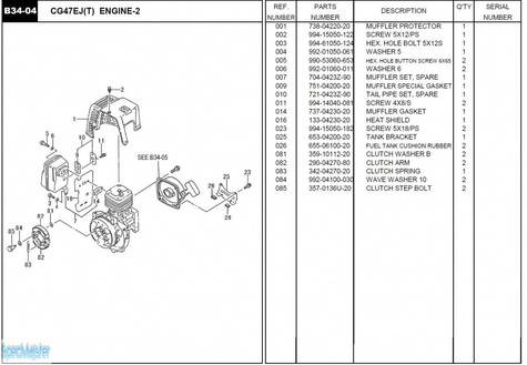 HITACHI Części zamienne do CG47EJ(T).