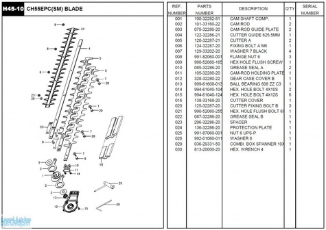 HITACHI Części zamienne do CH55EPC(SM).