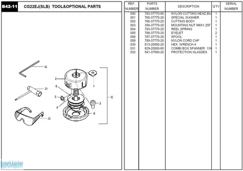 HITACHI Części zamienne do CG22E(SLB).