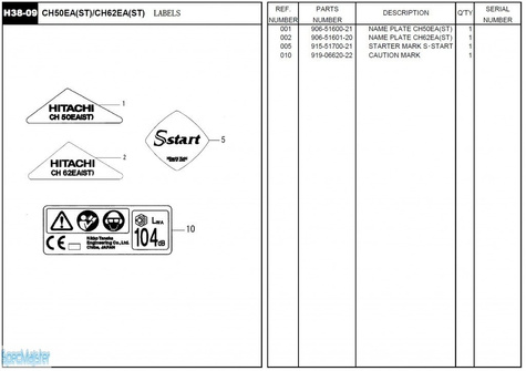 HITACHI Części zamienne do CH50EA(ST).