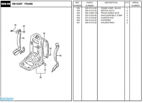 HITACHI Części zamienne do RB100EF.