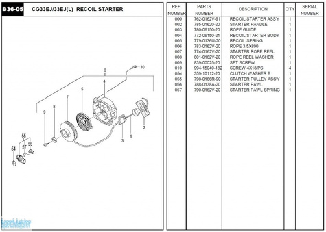 HITACHI Części zamienne do CG33EJ.