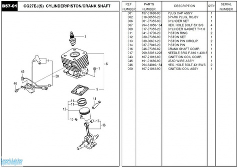 HITACHI Części zamienne do CG27EJ(S).