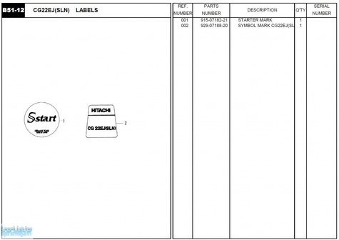 HITACHI Części zamienne do CG22EJ(SLN).