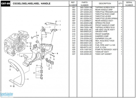 HITACHI Części zamienne do CS45EL.