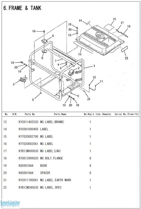 HITACHI Części zamienne do E40MA. Rozkładówka nr.1