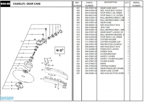 HITACHI Części zamienne do CG40EJ(T).