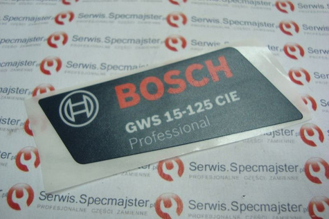 BOSCH Część zamienna do GWS 15-125 CIE- Tabliczka Firmowa nr.9 Kod: 1 601 118 K98