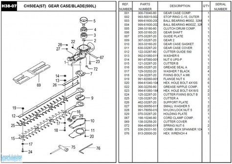 HITACHI Części zamienne do CH62EA(ST).
