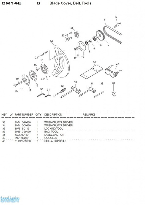 HITACHI Części zamienne do CM14E.