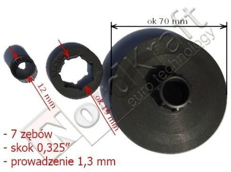 Bęben (kosz) sprzęgła z pływającą zębatką do pilarki spalinowej Kod: CZPIL-0014