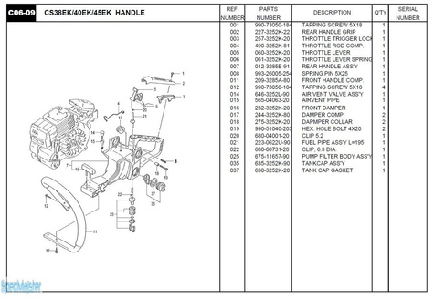 HITACHI Części zamienne do CS38EK.