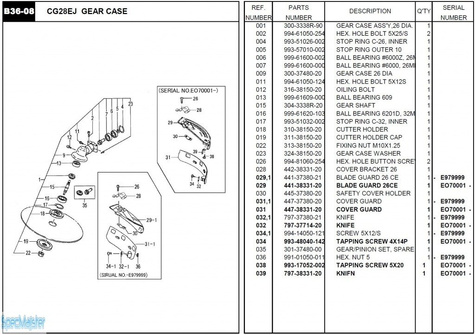 HITACHI Części zamienne do CG28EJ.