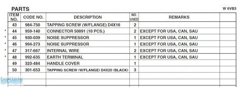 HITACHI Części zamienne do W6VB3.