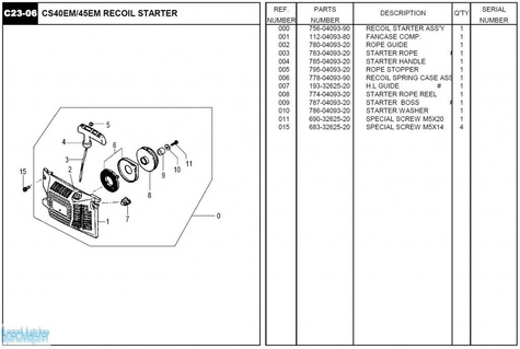 HITACHI Części zamienne do CS45EM.