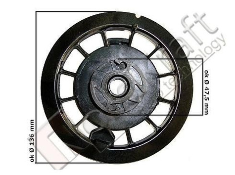 Koło linowe z zabierakami do startera kosiarki spalinowej Kod: CZKSI-0020