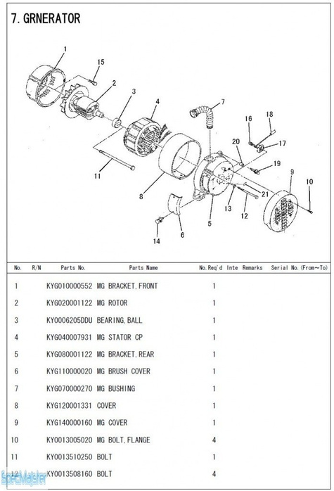 HITACHI Części zamienne do E50MA. Rozkładówka nr.1