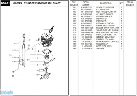 HITACHI Części zamienne do CG28EJ.